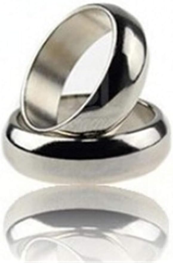 Silver Cambered PK Ring Strong Magnetic Ring PK Ring(18/19/20/21mm Available) Magic Trick Funny Close Up Magic Accessory Comedy Magic Props Ring Magic Gimmick (19mm)