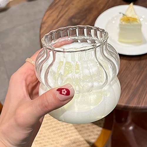 Set 2 vasos de vidrio con sorbetes 12oz vidrio claro miniatura 7