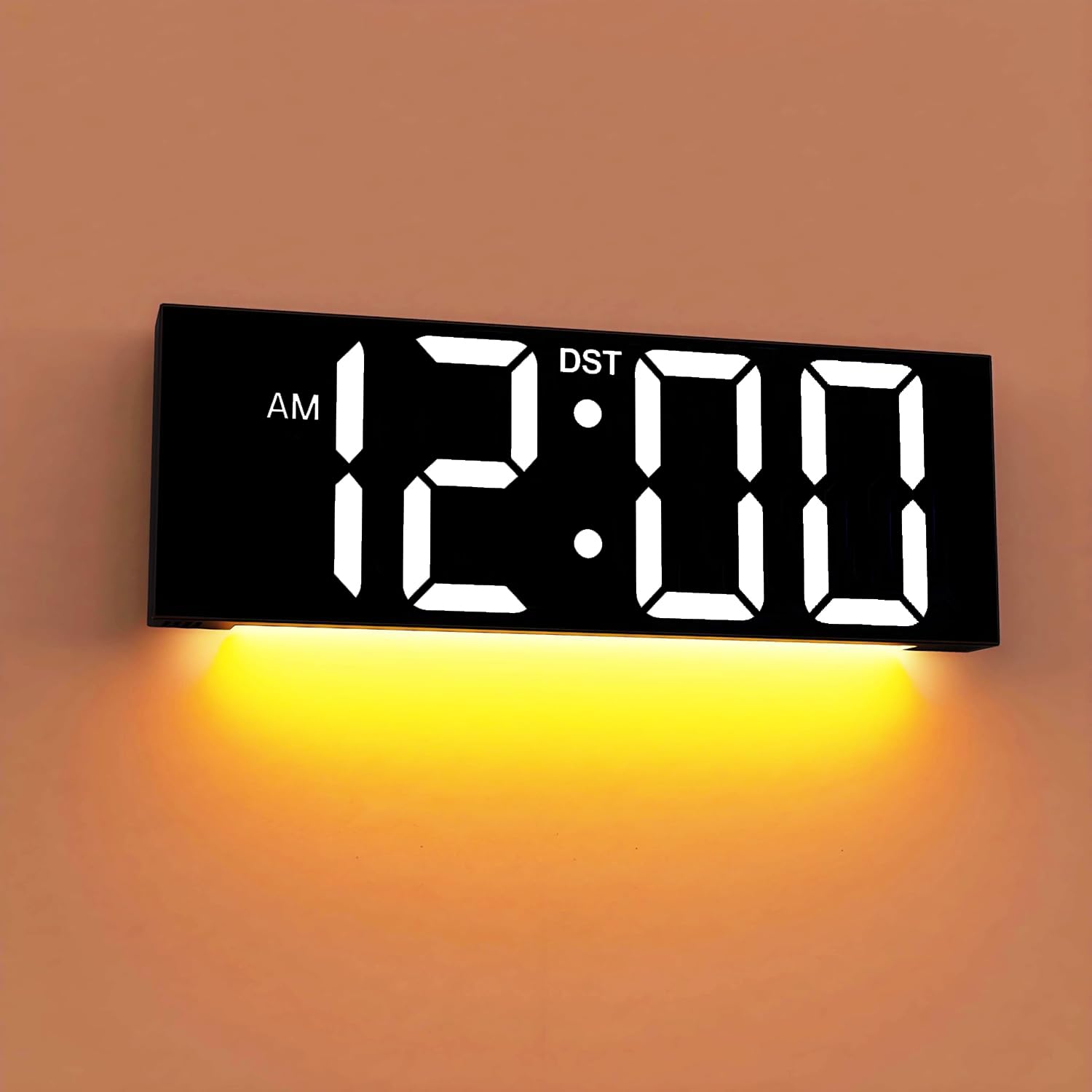 JALL 12 inch large digital wall clock with RGB colors and remote