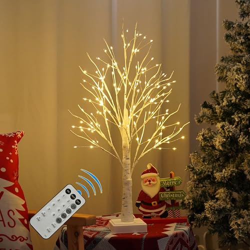 144 LED Birch Tree Lights with Remote Control, DIY Artificial Tree Lamp with Timer, Twinkle Lighted...