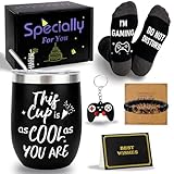 Teenage Boy Gifts,Unusual Ideas Birthday Gifts For Boys with 12 Oz Tumbler, Funny Socks,Birthday Card, Bracelet, Keychain,Best Gifts for Boys Son Grandson Nephew Friend