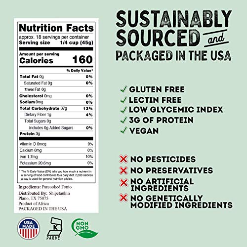 image for Shipetaukin Fonio for Hot Cereal - African Supergrain - Gluten Free - 