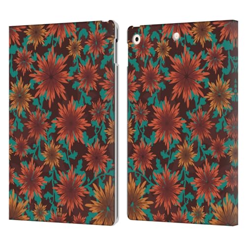 Étui portefeuille en cuir Apple iPad 10.2 Cannelle Ornements Botaniques par Head Case Designs