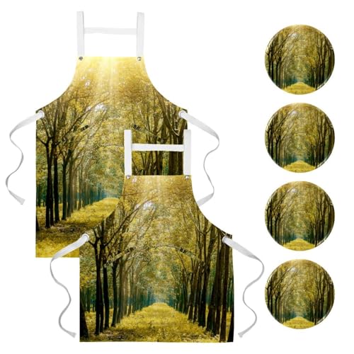 Tablier de cuisine et nettoyage lot de 2 avec broches pour éviter les taches de graisse
