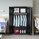 Letaya Metal Wardrobe Cabinets with Lock,Clothing Locker 72" X 36" X 18" Storage Cabinets for Home Room,Fire Department, School, Employee,Gym,Government (Black) - Image 5
