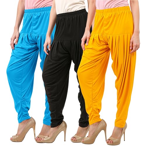 Image of Buy That Trendz Patiala Pant Combo Pants for Womens Pack of 3 Viscose Patiyala Salwar Bottoms