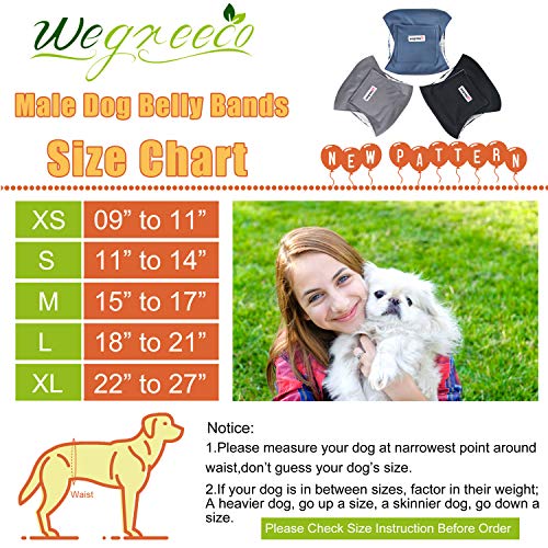 image for wegreeco Washable Male Dog Belly Band (Stylish Pattern)- Pack of 3 - W