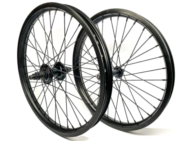 Eastern Bikes Atom Series 20-Inch BMX Wheels - Black (Front & Rear Set)