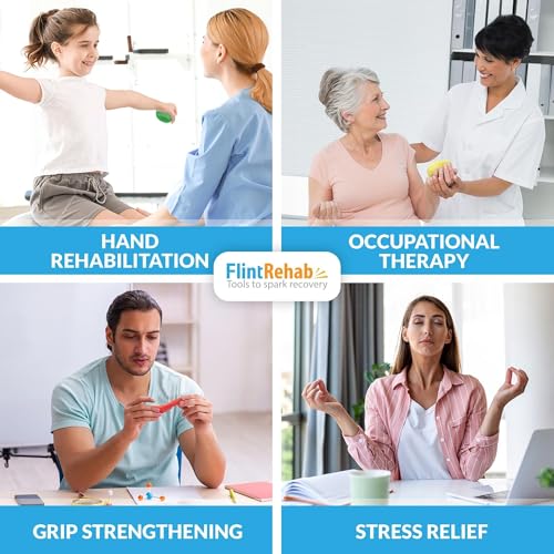 FlintRehab Therapy Putty for Kids & Adults (4 Pack, 3 Oz Each) - Putty for Hand Therapy, Fidgeting & Stress Relief - Non-Toxic Resistive Exercise Putty to Improve hand strength - Set of 4 Strengths - Image 4