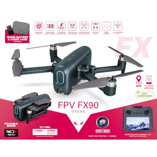 RED5 FX90 720p HD FPV Wi-Fi Secure PSTI Foldable Remote Control Quadcopter Drone - Image 2