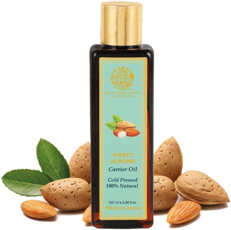 RYLLZ ESSENTIALS Sweet Almond Carrier Oil | 100% Pure Badam Tail & Natural | Cold Pressed & Extra Virgin Oil | 100ml