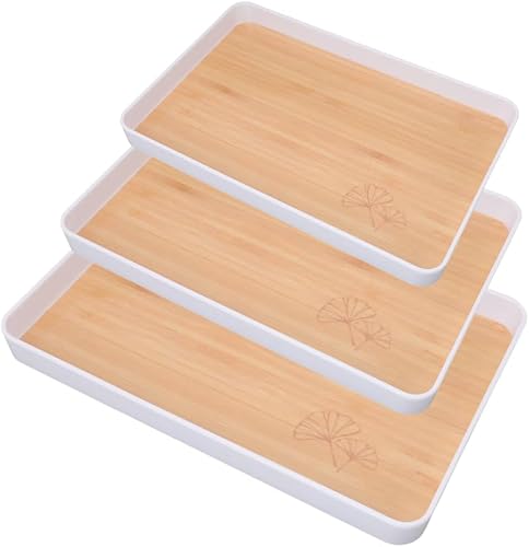 Serving Tray, Pack of 3 Multisize | Set of 3 Sizes, Plastic Top