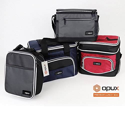 Opux Insulated Lunch Box For Men Women, Leakproof Thermal Lunch Bag For Work, Reusable Lunch Cooler Tote, Soft School Lunch Pail For Kids With Shoulder Strap, Pockets, 14 Cans, 8L, Navy #TOP6