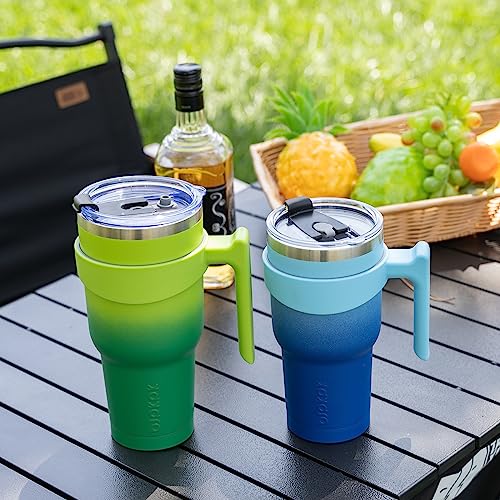 Image of BJPKPK 20 oz Tumbler with Handle & Straw, Insulated Stainless Steel Mug