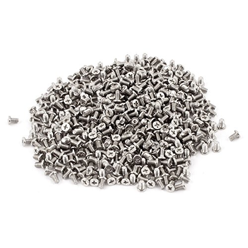 Aexit 500pcs Magnetic Quality Parts Recessed Crosshead Phillips Pan Head Screw Bolt 2 x 3mm Model:14as314qo735