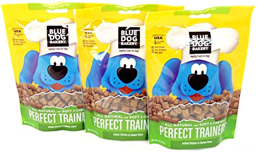 Blue Dog Bakery Perfect Trainers All Natural Dog Treats, Chicken and Cheese 6-Ounce Bags (Pack of 3)
