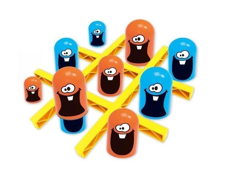 KITIKITTZ Plastic Gobble Board Game | Tic Tac Toe Game for 2+ Year Old | Strategy Board Games | Kids Brain Development Line Up Gobblers Game