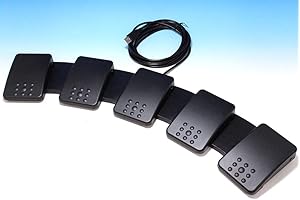 USB Foot Control Pedal w/ 5 Programmable Keys for PC & Mac