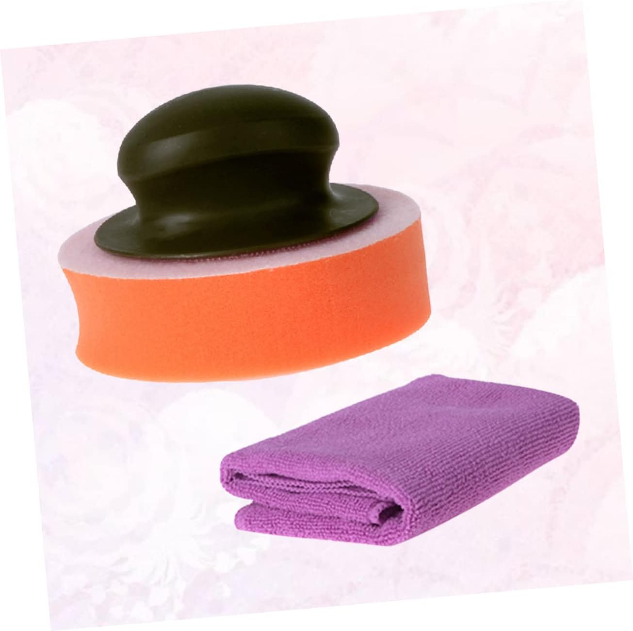 Car Wax Polish Sponge Set with Gripper Handle Professional Buffing and Waxing Pads for Car Cleaning and Polishing Includes Microfiber Towels for