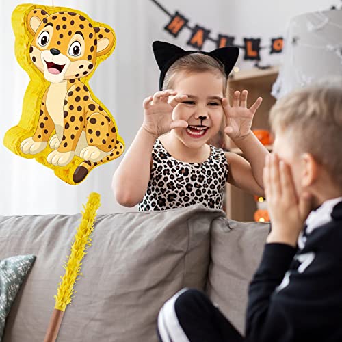 Small Leopard Pinata Cheetah Pinata Jungle Safari Party Decorations For Birthday Party Wild Animal Theme Party Supplies With Pinata Stick Blindfold Confetti Set For Kid And Adults #TOP5