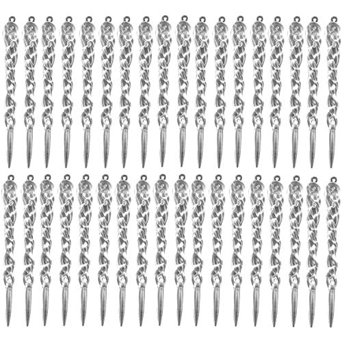 MIAO JIN 48 Pcs Plastic Hanging Icicles Drop Ornament for Christmas Tree Wedding Party Decorations (Transparency)