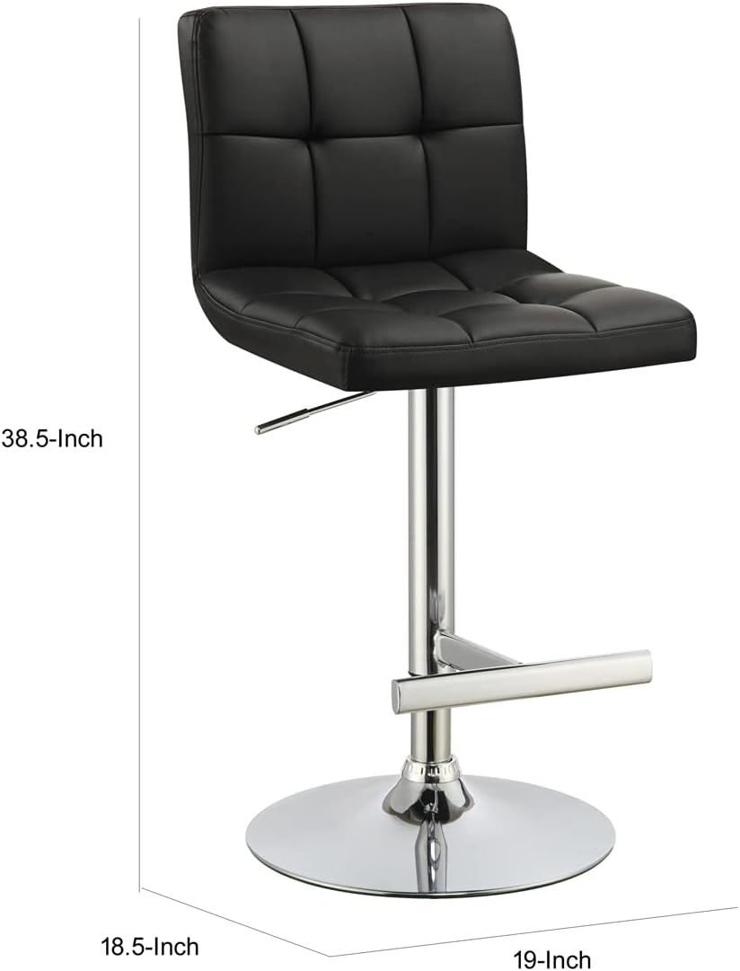 Coaster Home Furnishings Lenny Coaster Adjustable Bar Stool 29" Black and Chrome