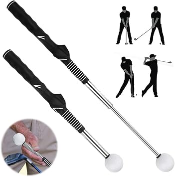 Golf Swing Training Aid, Retractable Golf Swing Training Aid, Telescopic Golf Swing Trainer for Indoor Practice, Golf Swing Practice Stick- Strength & Tempo Training for Chipping Hitting