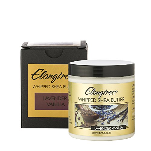 Whipped Shea Butter By Elongtress: All Natural Moisturizing Shea Butter Cream For Flawless Skin And Luscious Hair –Nourishing And Rejuvenating Body And Face Moisturizer – Lavender Vanilla