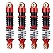 RCHUBAM 4Pcs Aluminum Alloy Shock Absorber Threaded Damper for 1/18 TRX-4M Bronco Defender RC Crawler Car (Red)