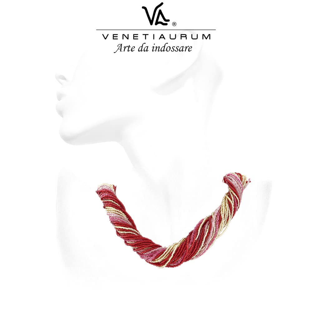 Venetiaurum - Collier Ras de Cou Multifil pour Femme en Verre et Argent 925 - Bijou Certifié Made In Italy