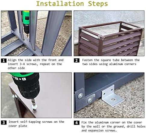 Outdoor Privacy Screen Fence - Aluminum Alloy Divider for Air Conditioner, Trash Can Enclosure, Pool Pumps & Flower Stand, Protective Grilles for Enhanced Outdoor Privacy