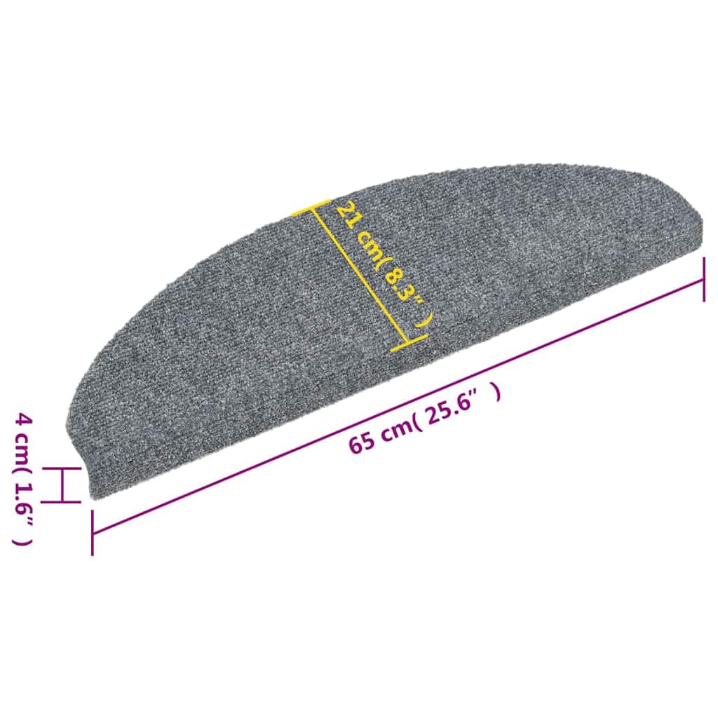 Samoprzylepne maty na schody, jasnoszare z polipropylenu, 65 x 21 x 4 cm, antypoślizgowe, z izolacją akustyczną, do drewnianych schodów wewnątrz, ochrona i hałas, 5 sztuk