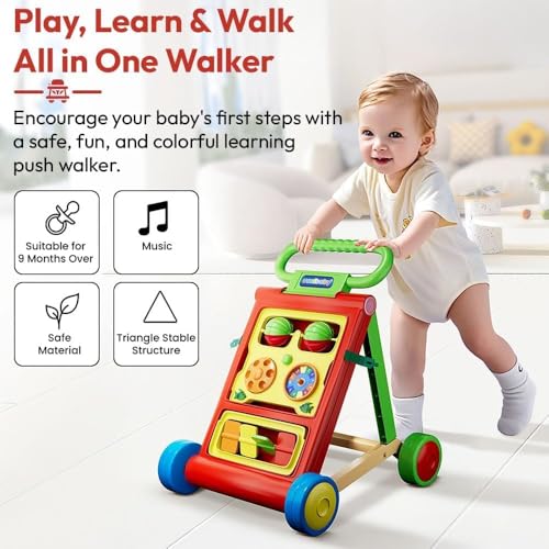 Image of StarAndDaisy Baby Walker /Multipurpose Push Walker for 0-24 Months (Push Walker - Orange)