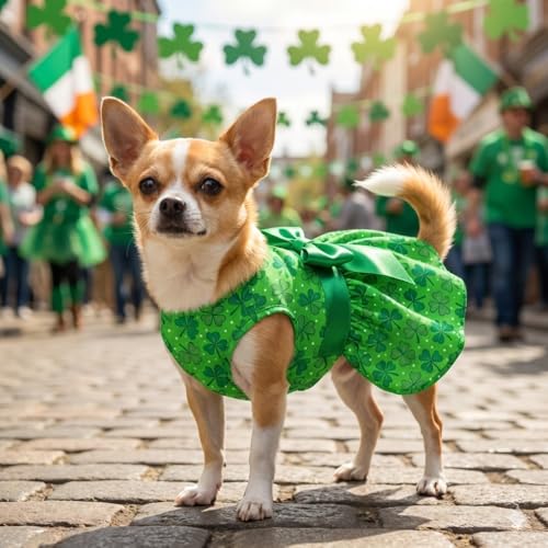 Robe de la Saint-Patrick pour chien chat jupe mignonne petits chiens - 8