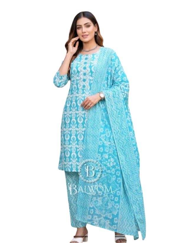 Blue Printed Suits 3 Piece Set XXL-picture-45