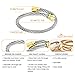555Jewelry Classic Stainless Steel Mens Womens Ladies Cuff Bangle Twisted Wire Cable Vintage Retro Antique Adjustable Wristband Fashion Jewelry Accessory Bracelet, Silver & Gold