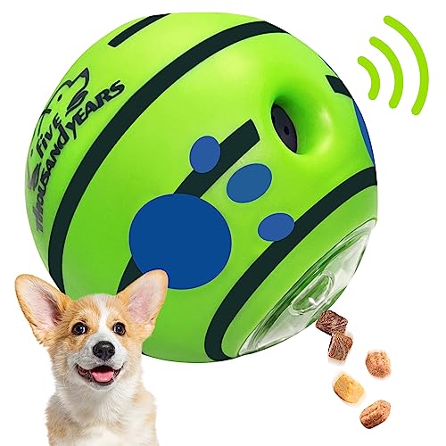 Small Wobble Dog Treat Ball,Interactive Dog Toys,Dog Dispensing Treat Ball,Dog Puzzle Treat Toys,Squeaky Toys,Herding Ball for Small Medium Dogs