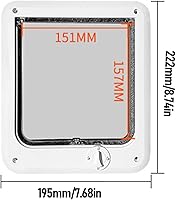 Vista 7 de Luqeeg Puerta multifuncional con solapa para mascotas, puerta de gato de 4 vías con control de PP para interior con 7 accesorios para comedero