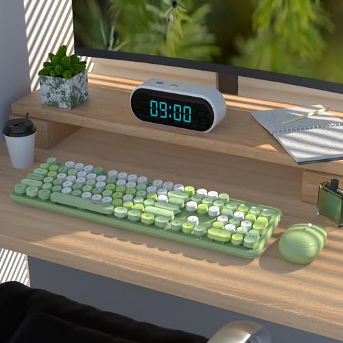 Image of UBOTIE Colorful Wireless Keyboard and Mouse Combo (Green-Colorful)