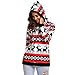 Produktbild Damen Weihnachten Hoodies Sweatshirts Elch muster gedruckte Sweater Jumper Pullover Mit Kapuze Winter Rundhals Warm Kapuzenpullover outwear Freizeit Outdoor Sportkleidung mantel (XL, weiß)