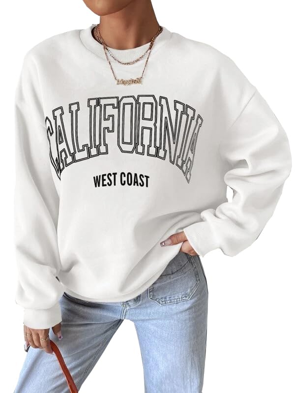 sxv style SXV 'California WEST Coast’ Printed Cool Aesthetic Drop Shoulder Oversized Sweatshirt-picture-53