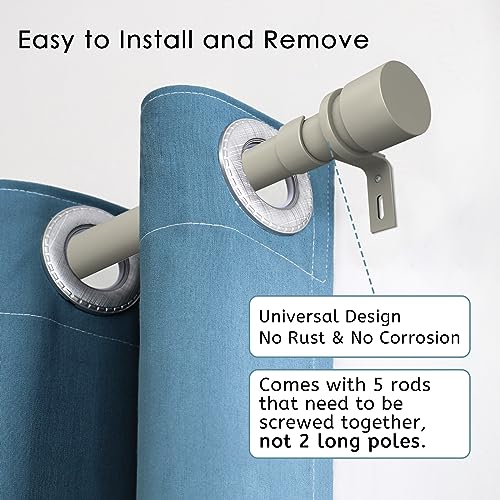 Image of Byondeth Curtain Rods for Windows 16 to 88 Inches Adjustable Length 1 Inch Diameter Window Curtain Rod with Aluminium End Cap, Brushed Nickel
