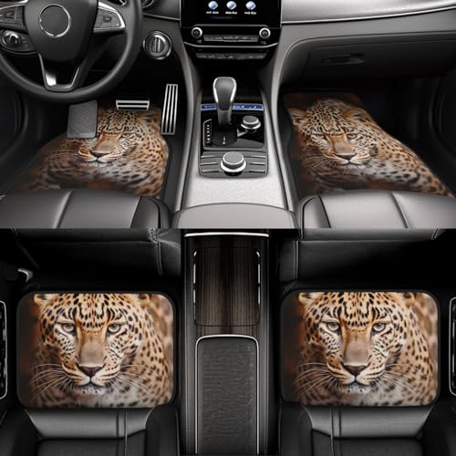 Tapis de sol voiture léopard marron pour passagers et aventures