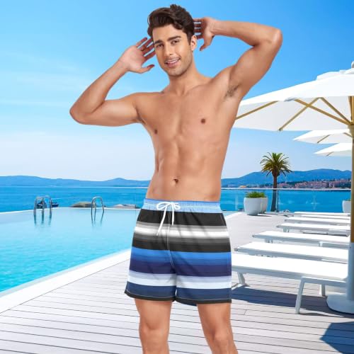 Bañador de secado rápido para hombre con tejido transpirable de rayas 3