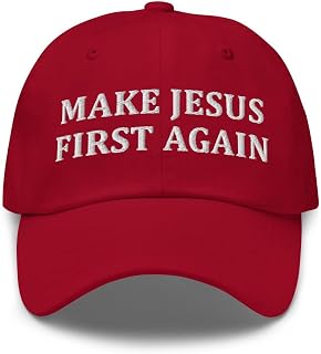 Make Jesus First Again Hat - Jesus Lovers Presents Religious Christian Gifts (Embroidered Dad Cap)