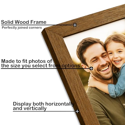Image of A2 Size Photo Frame | Brown Photo Frames For Wall Decor | Premium Wall Frame | Wooden Frame To Match Any Theme | Minimalist Big Photo Frames For Wall | Ideal Single Photo Frame For Wall