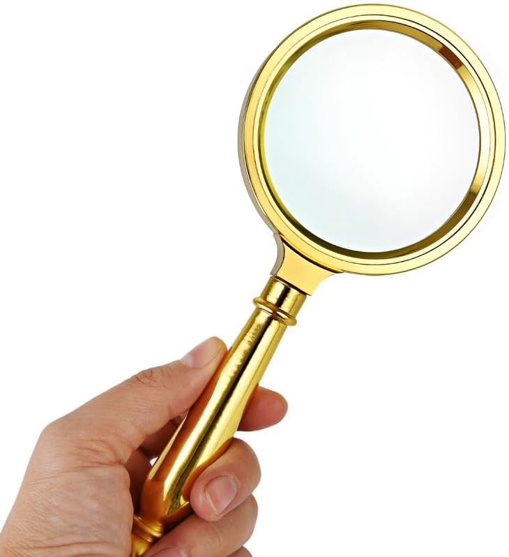 GHETBO 大型レンズ手持ち拡大鏡拡大鏡読書地図新聞ハンドル虫眼鏡