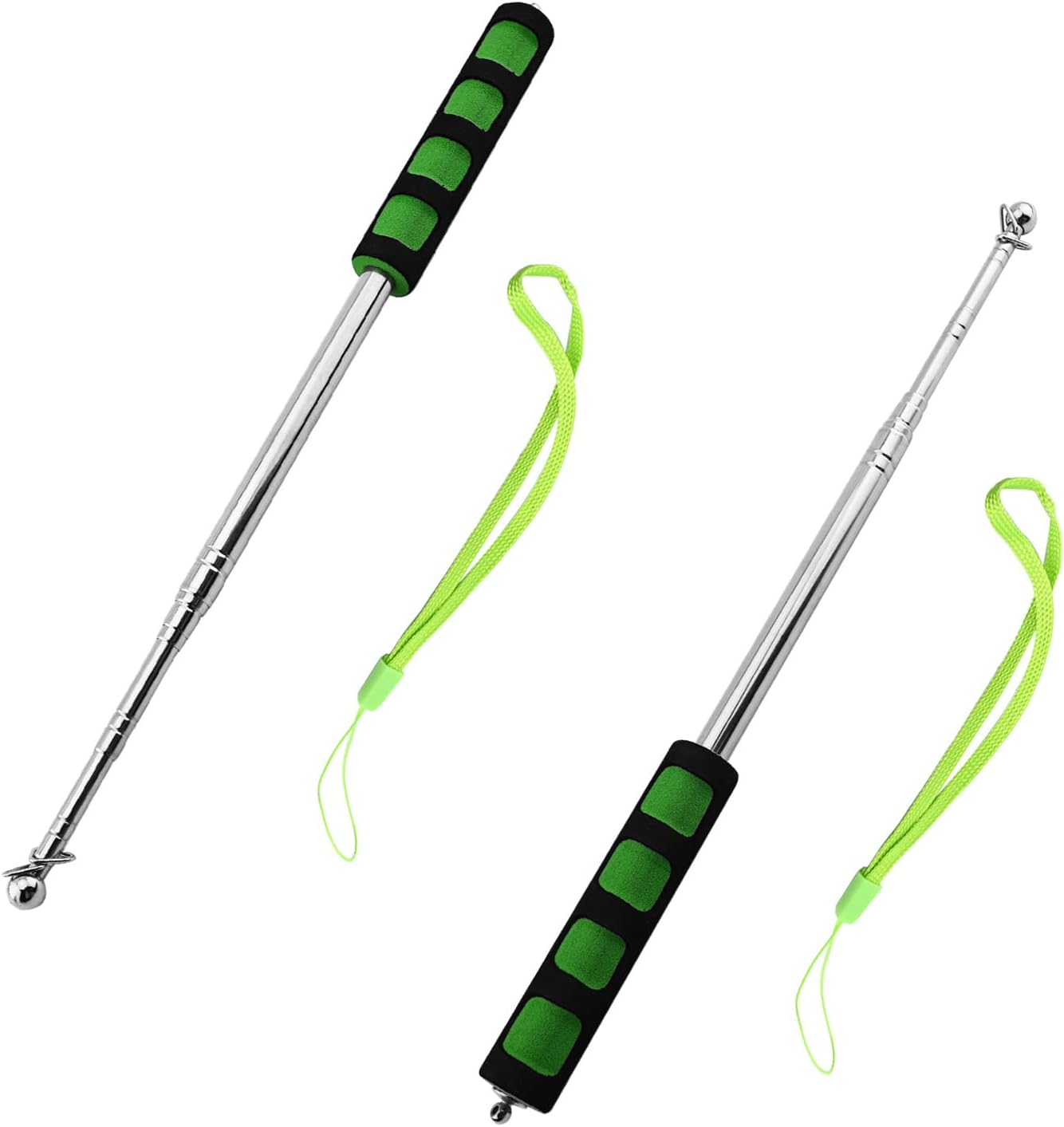 Bettomshin 1Pcs 5.3 Feet Red Black Telescopic Teachers Pointer, Stainless Steel Guide Flag Pole, for Office Presentation, Retractable Stick, Teaching Pointer Tour Guides : Office Products