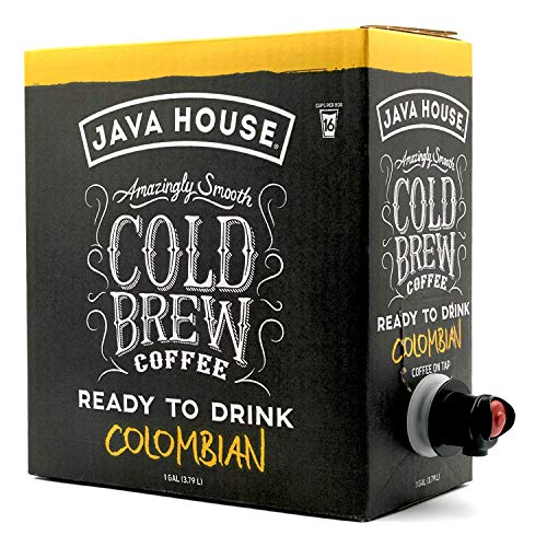 Java House Cold Brew Coffee On Tap, Colombian Black (1 Gallon / 128 Fluid Ounce Box) Single Origin, Not a Concentrate, No Sugar, Ready to Drink Liquid, .1 Pack
