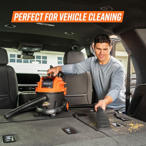 Image of Armor All 2.5 Gallon Max 20V Cordless Wet /Dry Shop Vacuum - DAA202W 0901 | Cordless Convenience, Powerful Wet /Dry Cleanup, Built for Auto Detailing, Portable Everyday Cleaning, Grab-and-Go Design